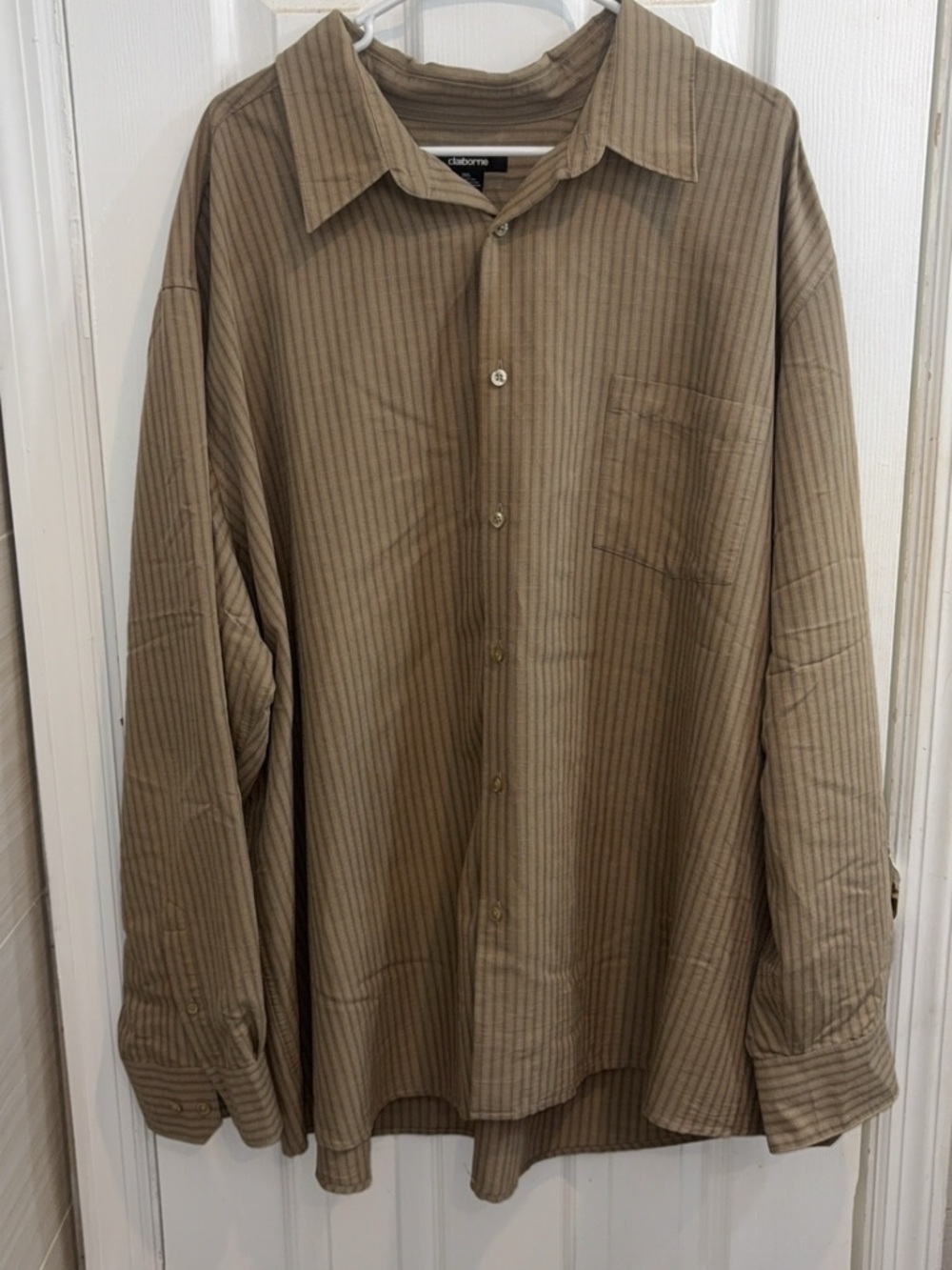 NWOT Claiborne Tan striped button down 3XL